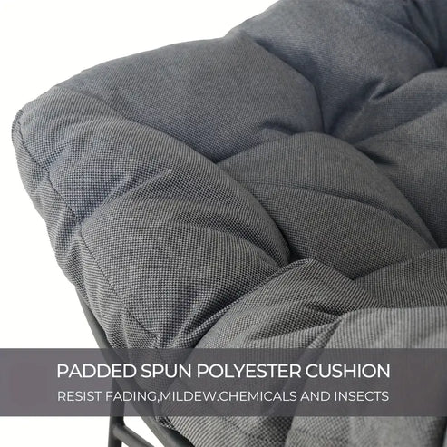 🔥【Summer Limited Time Offer】Grey Outdoor Papasan Rocking Chair with Cushion