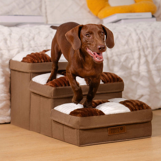 ✨Chessboard Plaid Handcrafted Dog Stairs with Storage - Multifunctional and Foldable🐶🏡