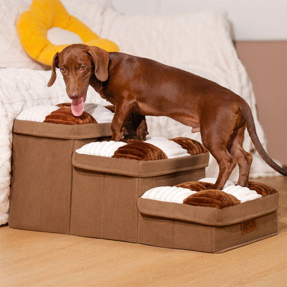 ✨Chessboard Plaid Handcrafted Dog Stairs with Storage - Multifunctional and Foldable🐶🏡