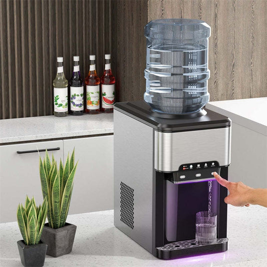 3-in-1 Water Cooler Dispenser with Ice Maker & Child Safety Lock for Home