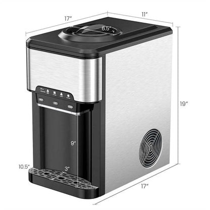 3-in-1 Water Cooler Dispenser with Ice Maker & Child Safety Lock for Home