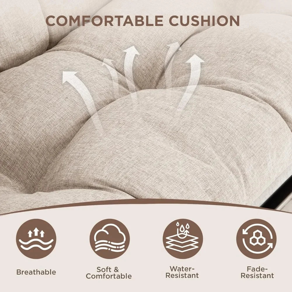 🔥【Summer limited time】2-Person Egg Chair Glider Rocking Chair, Outdoor sofa chair /Thicken Padded Cushions, Large Lounge Chair