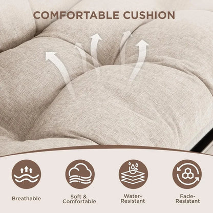 🔥【Summer limited time】2-Person Egg Chair Glider Rocking Chair, Outdoor sofa chair /Thicken Padded Cushions, Large Lounge Chair