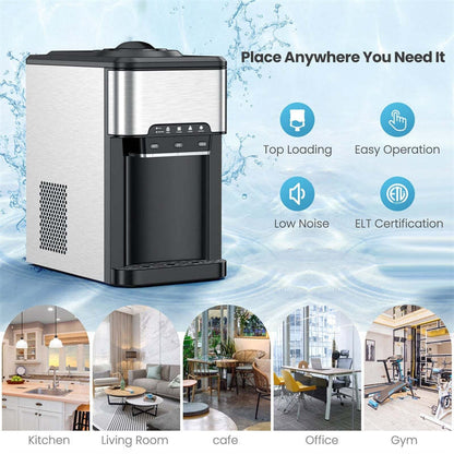 3-in-1 Water Cooler Dispenser with Ice Maker & Child Safety Lock for Home